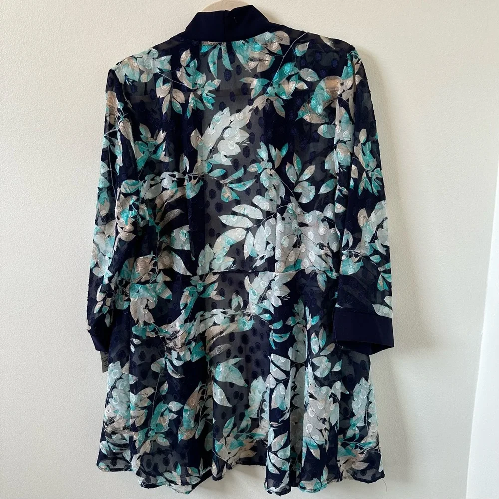 R & M Richard’s floral open long floral print duster cardigan - Picture 6 of 7